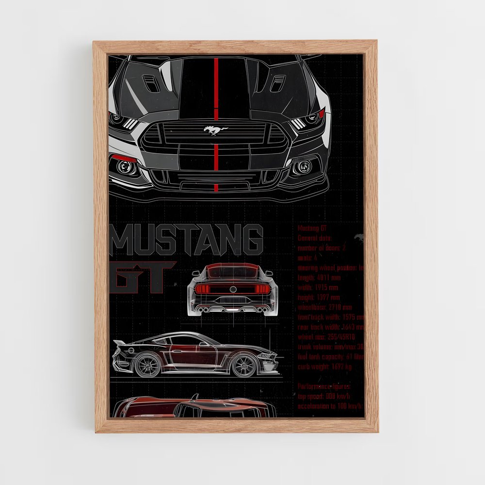 ap-mustang gt500-3 cadre Bois clair
