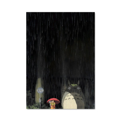Poster Sous la Pluie avec Totoro