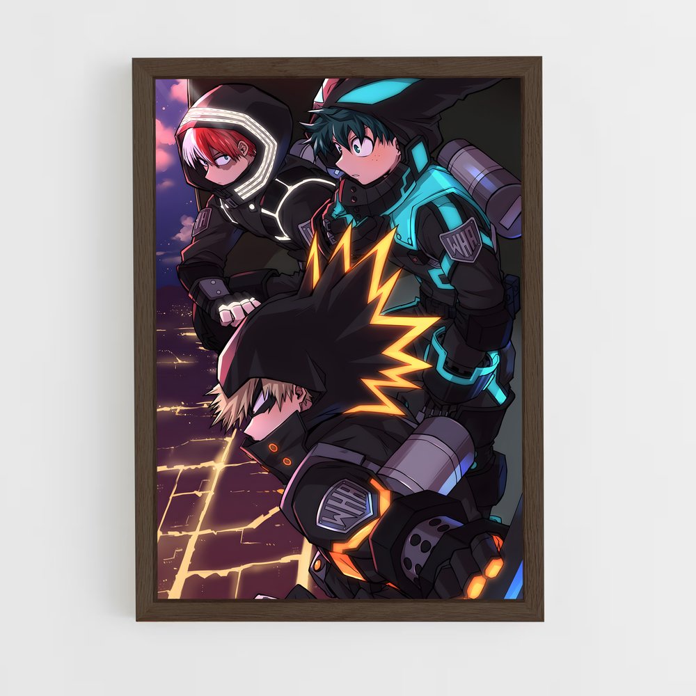 ap-my hero academia-4 cadre Bois foncé