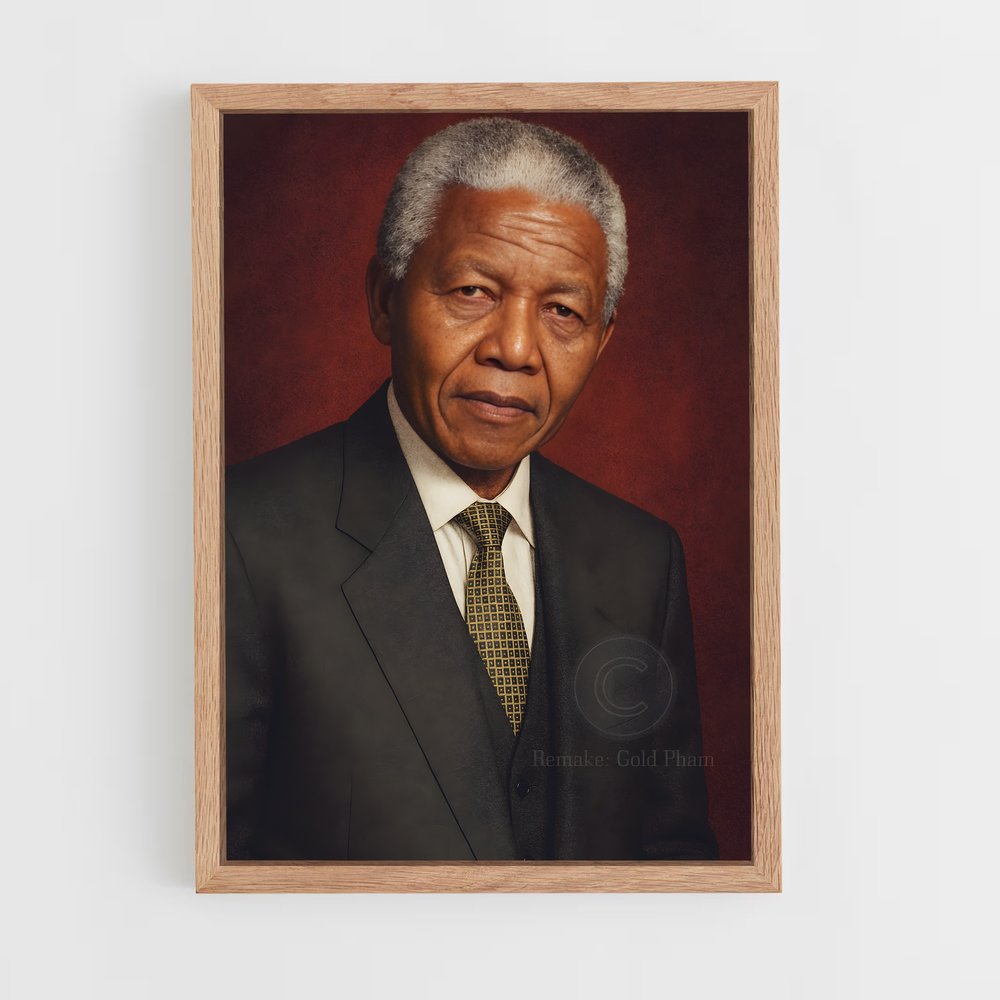 ap-nelson mandela-6 cadre Bois clair