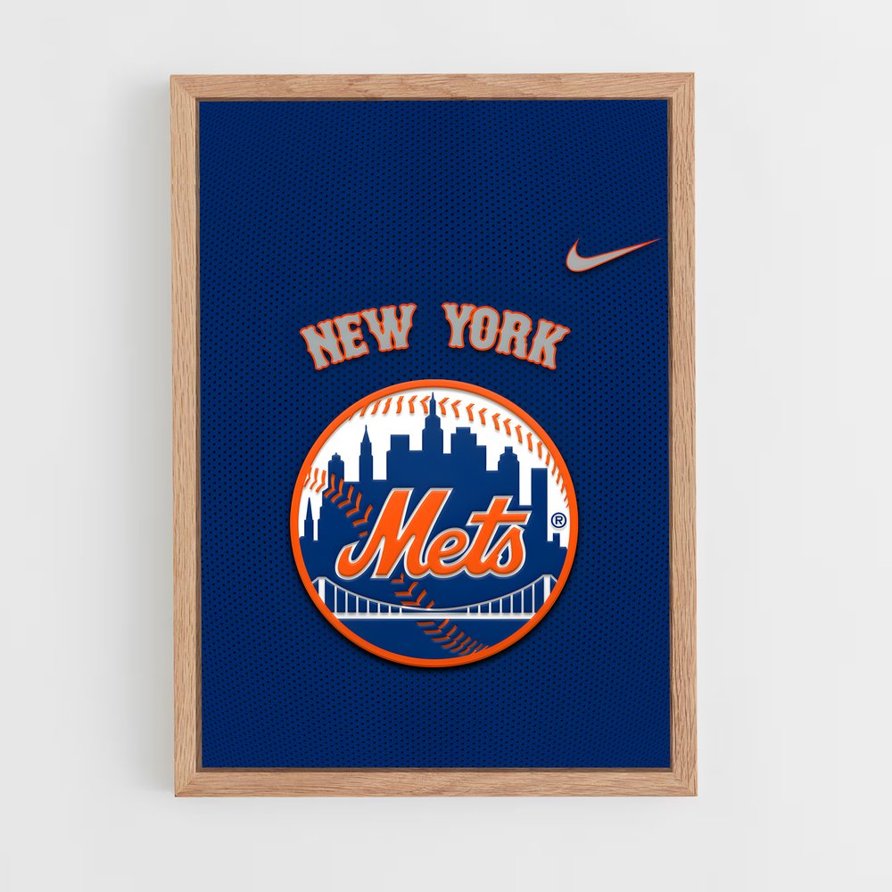 ap-new york mets-4 cadre Bois clair