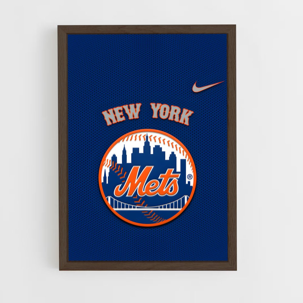 ap-new york mets-4 cadre Bois foncé