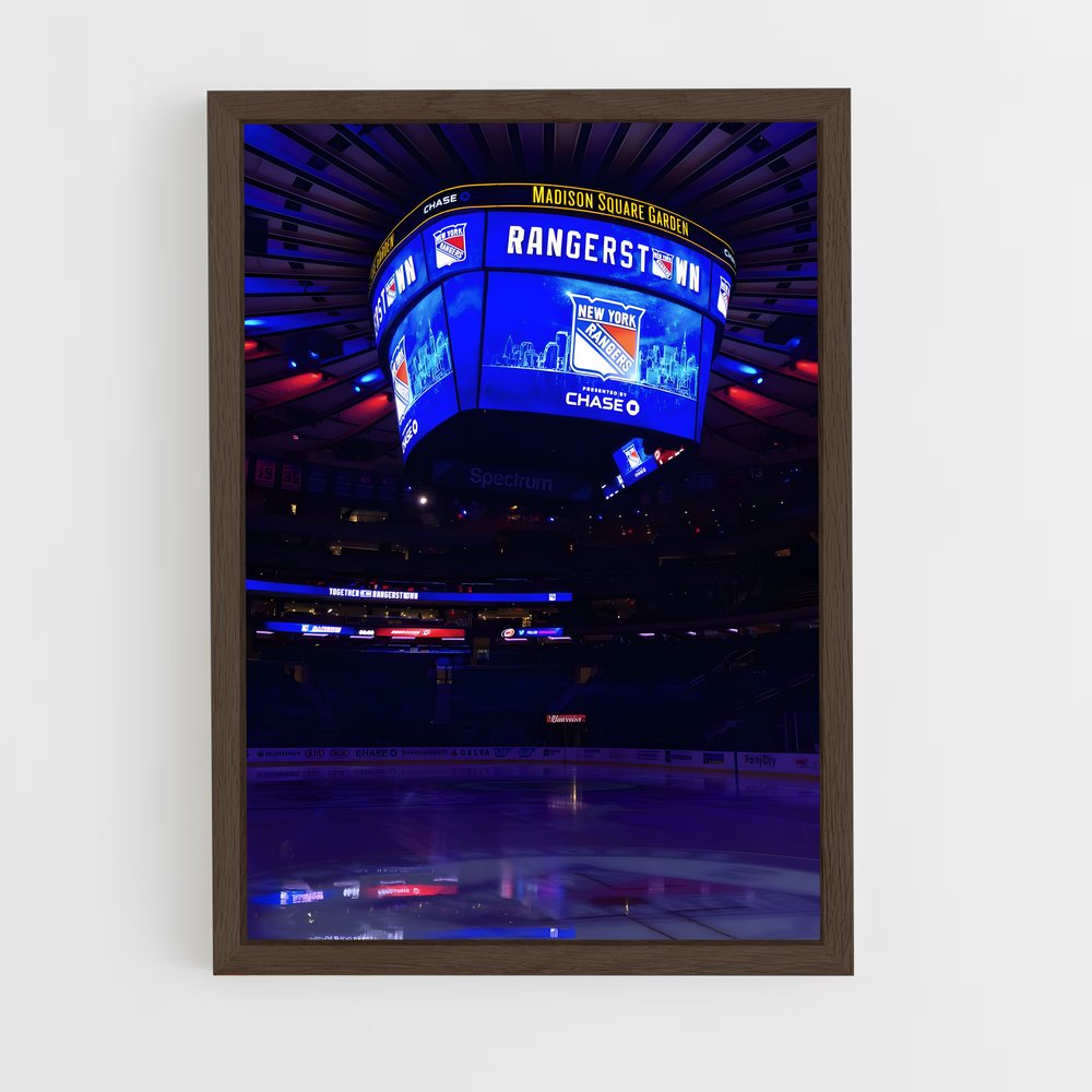 ap-new york rangers-6 cadre Bois foncé
