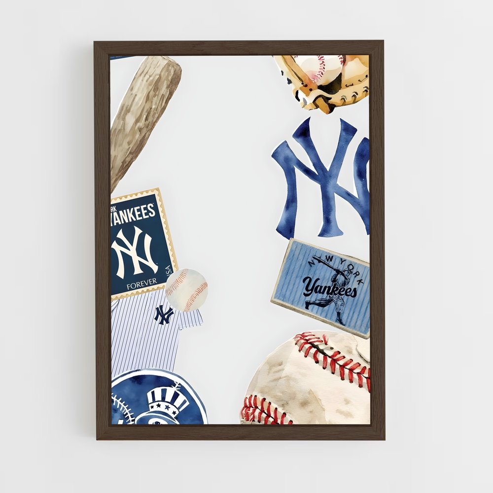 ap-new york yankees-12 cadre Bois foncé