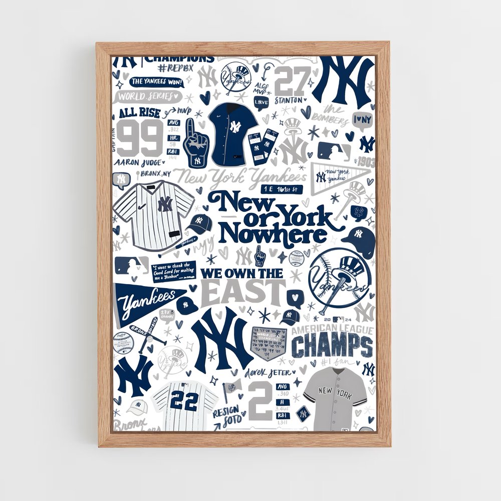 ap-new york yankees-3 cadre Bois clair