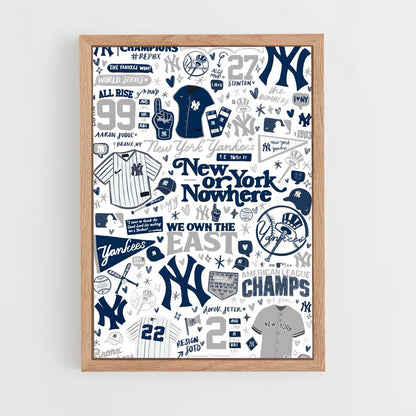 ap-new york yankees-3 cadre Bois clair