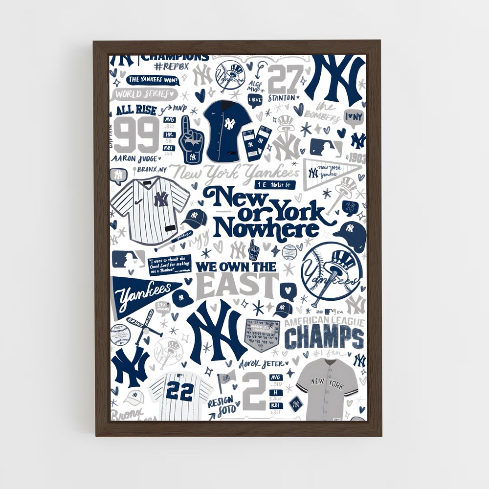 ap-new york yankees-3 cadre Bois foncé