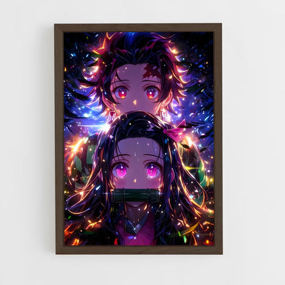 ap-nezuko kamado-6 cadre Bois foncé
