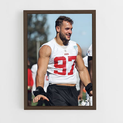 ap-nick bosa-4 cadre Bois foncé