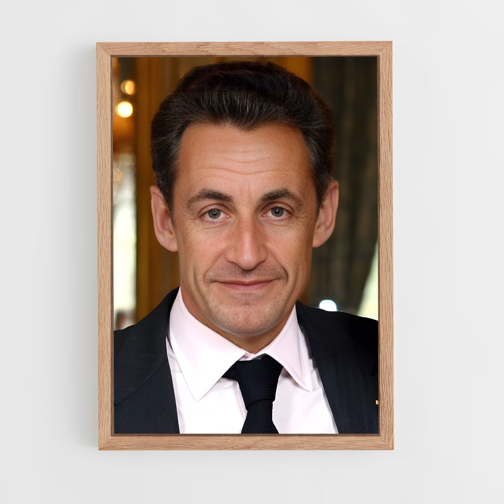 ap-nicolas sarkozy-3 cadre Bois clair