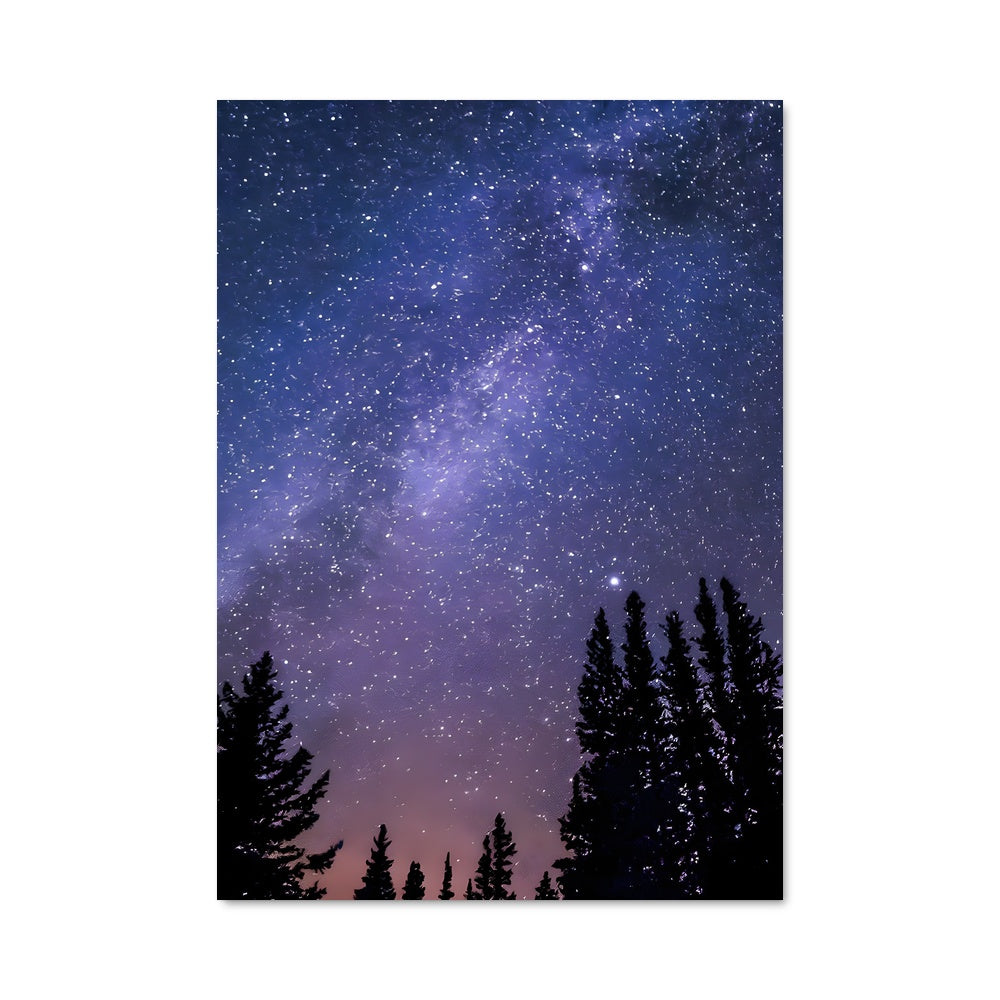 Poster Voie Lactée sous les Arbres
