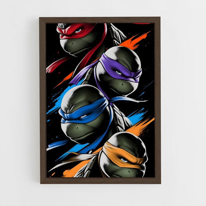 ap-ninja turtles-3 cadre Bois foncé