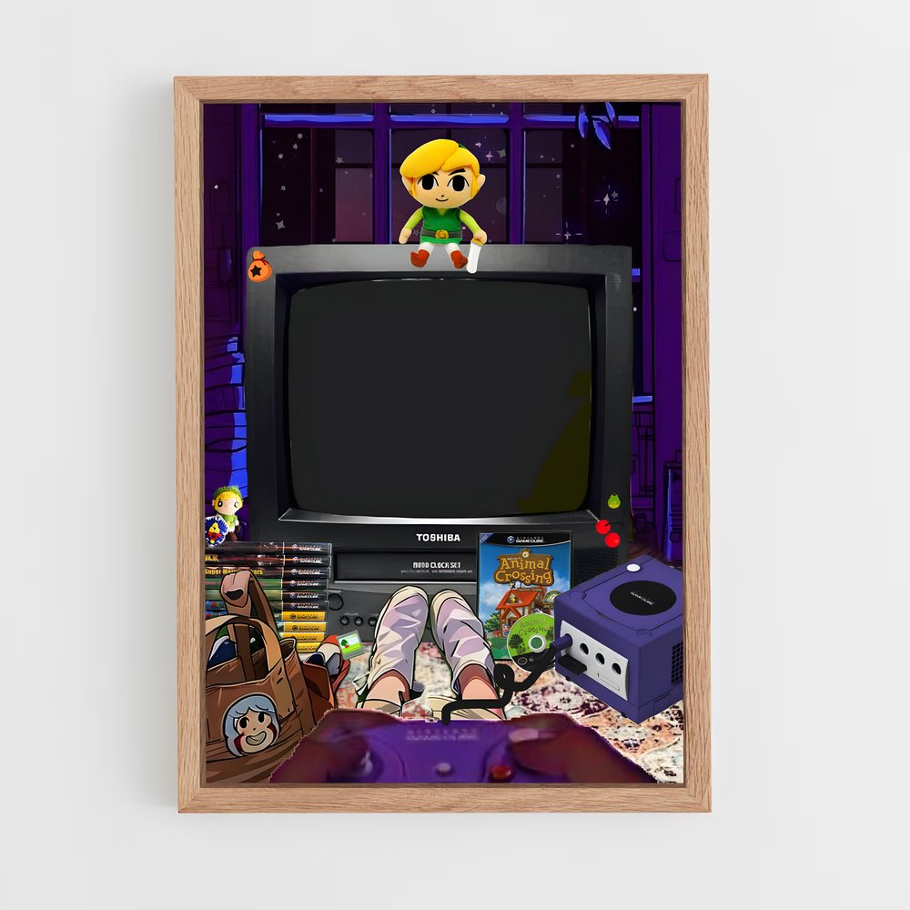 ap-nintendo gamecube-2 cadre Bois clair