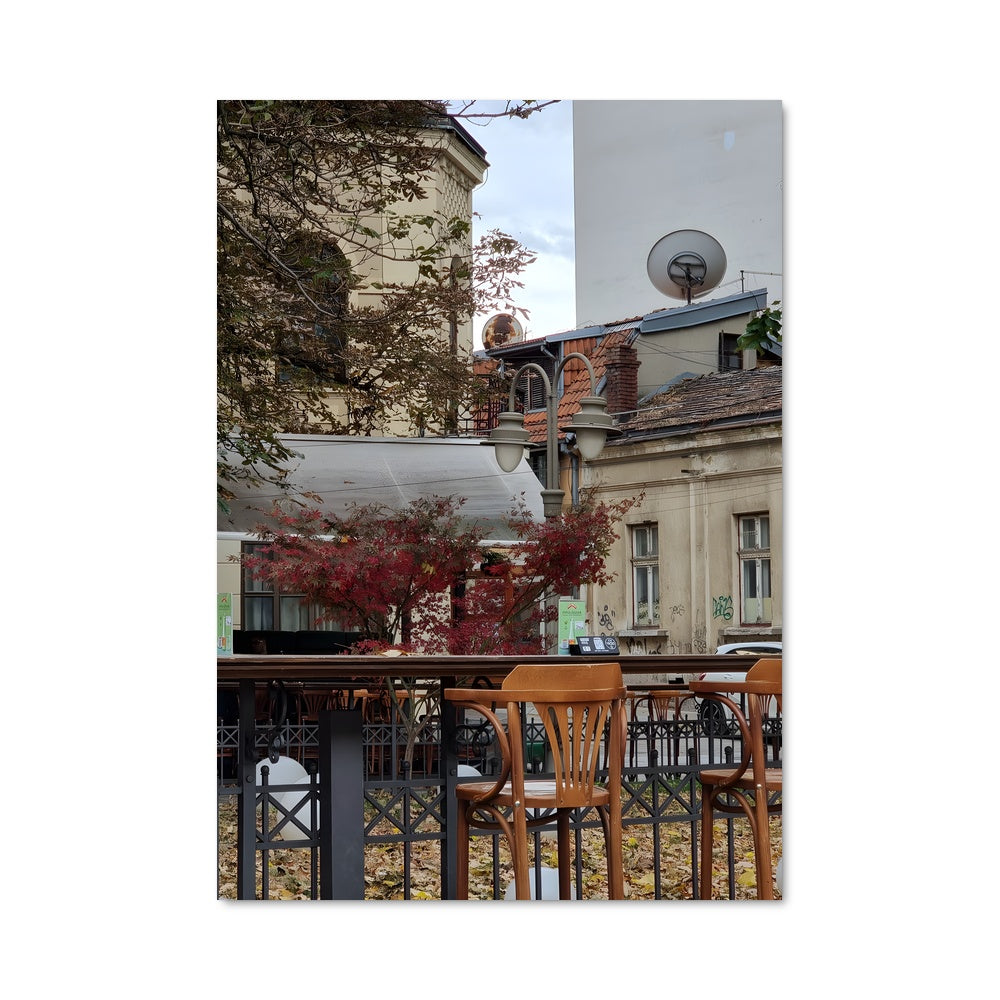 Poster Patio Heureux