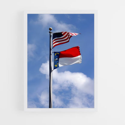 ap-north carolina flag-2 cadre Blanc