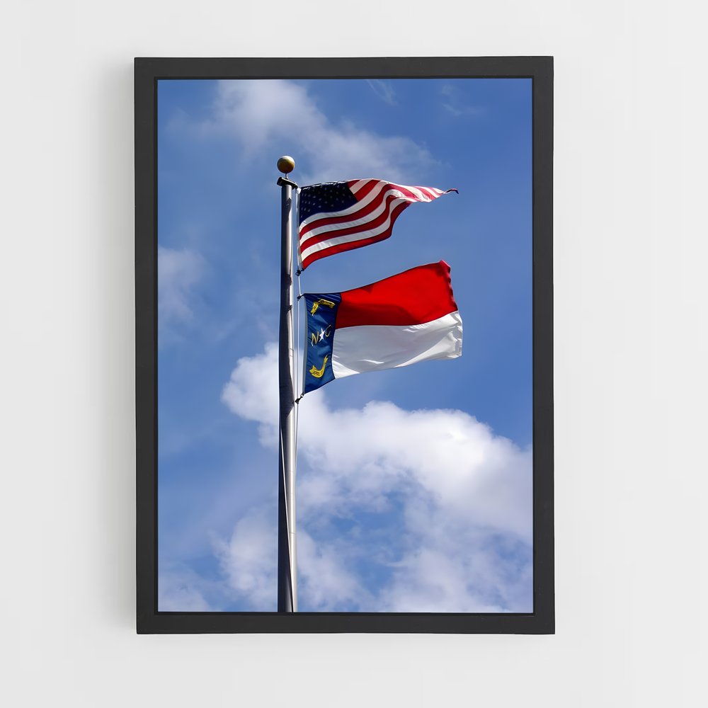 ap-north carolina flag-2 cadre Noir
