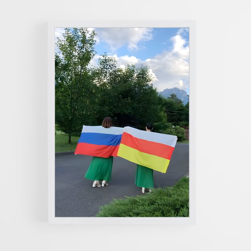 ap-north ossetia flag-1 cadre Blanc