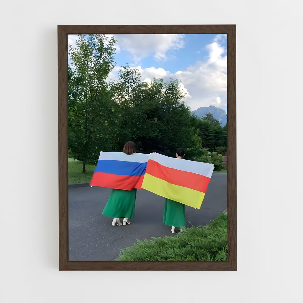 ap-north ossetia flag-1 cadre Bois foncé