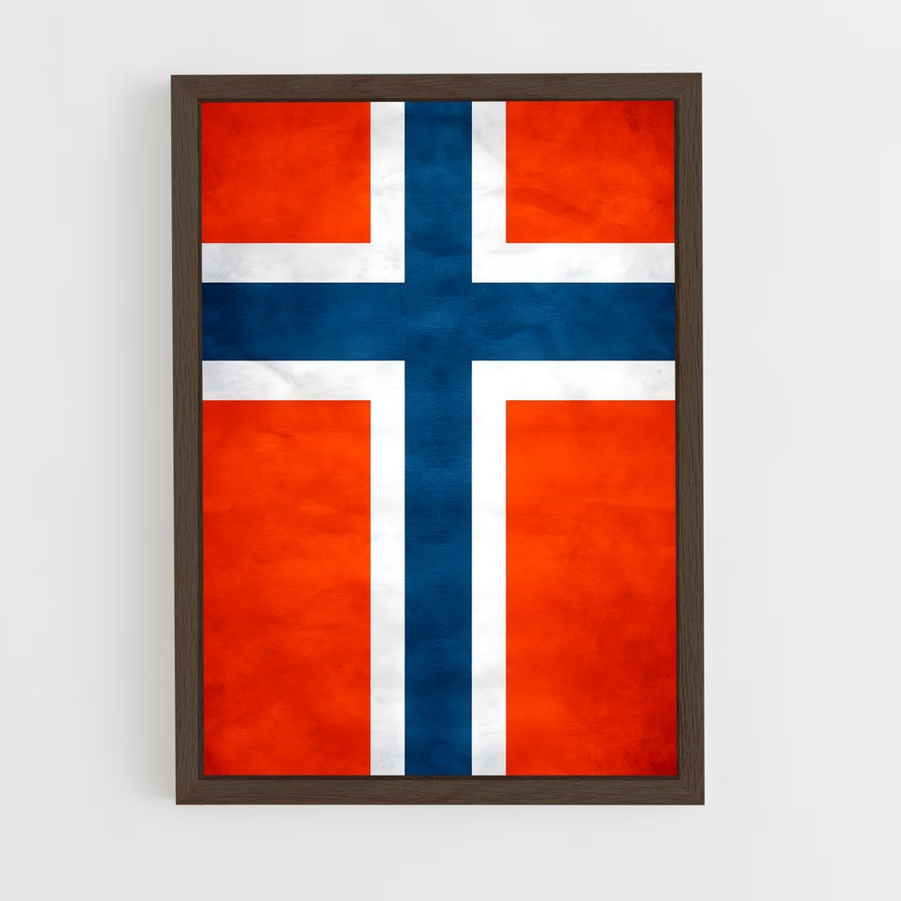 ap-norway flag-4 cadre Bois foncé
