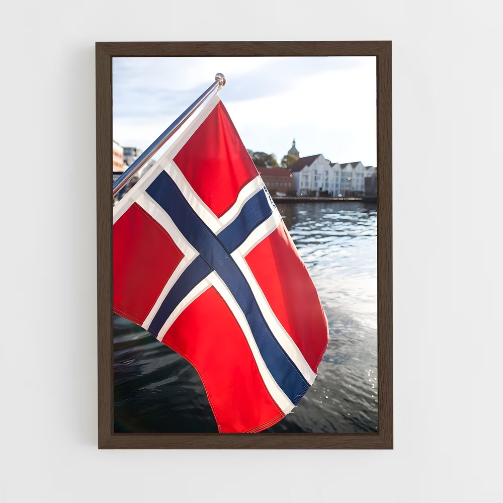 ap-norway flag-5 cadre Bois foncé