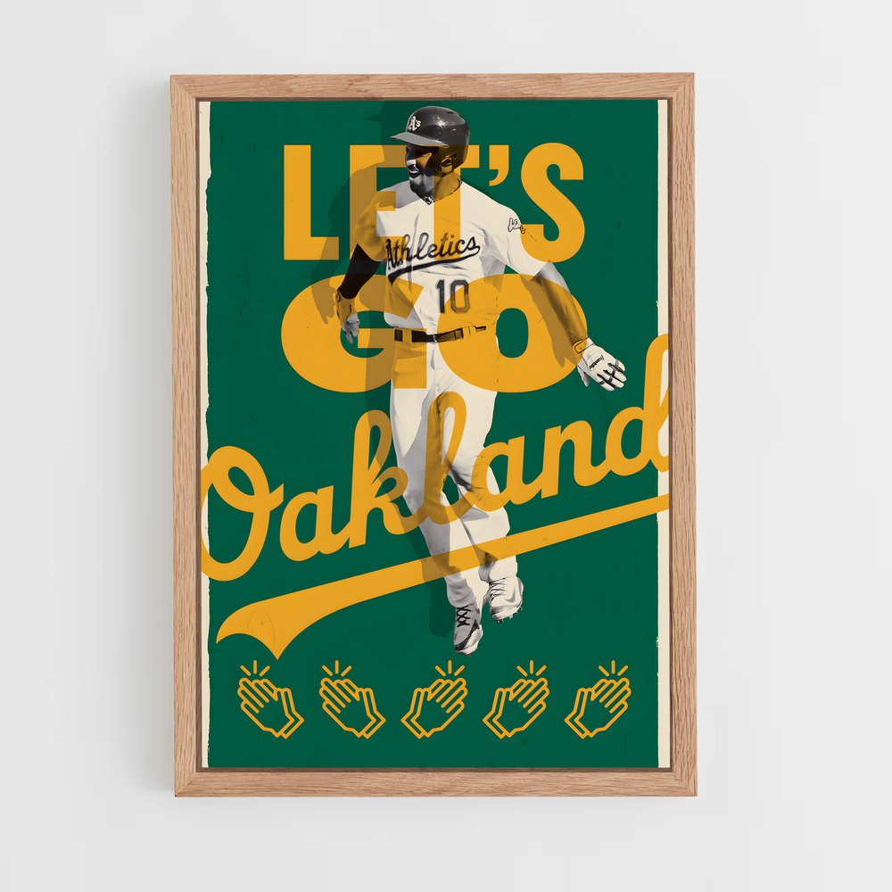 ap-oakland athletics-5 cadre Bois clair