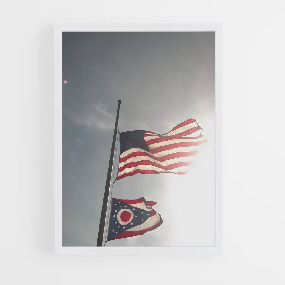 ap-ohio flag-1 cadre Blanc