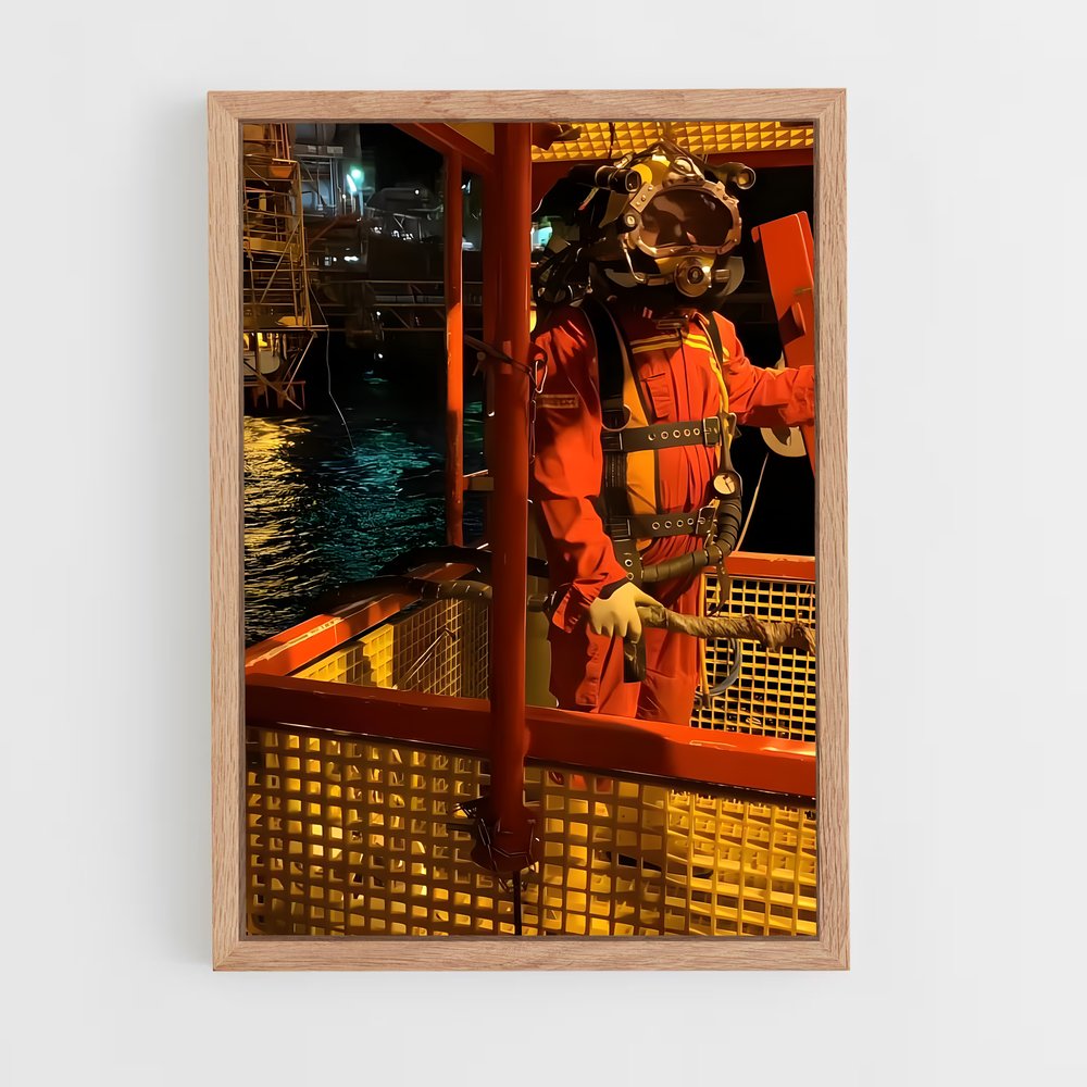 ap-oil rig worker-4 cadre Bois clair