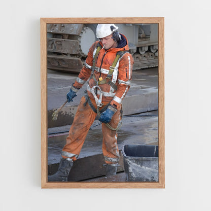 ap-oil rig worker-5 cadre Bois clair
