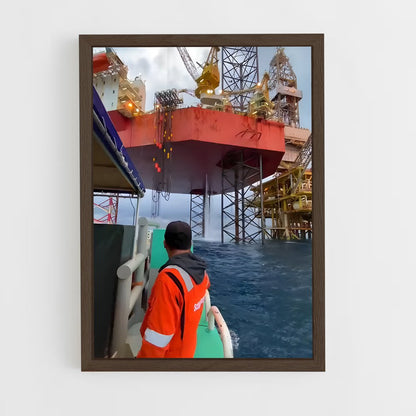 ap-oil rig worker-8 cadre Bois foncé