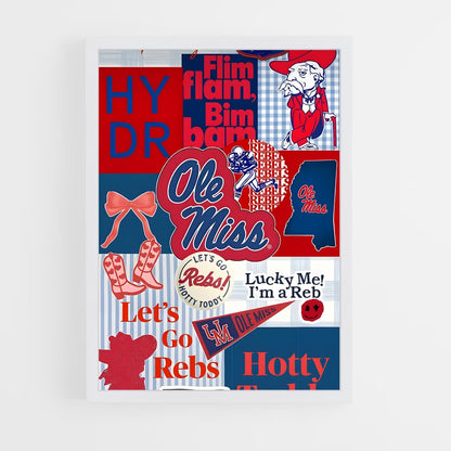ap-ole miss rebels-5 cadre Blanc