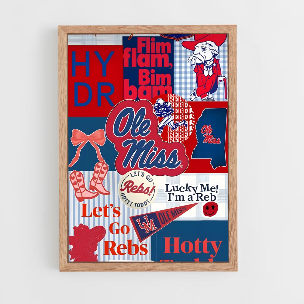 ap-ole miss rebels-5 cadre Bois clair