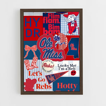 ap-ole miss rebels-5 cadre Bois foncé