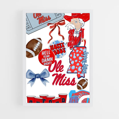 ap-ole miss rebels-7 cadre Blanc