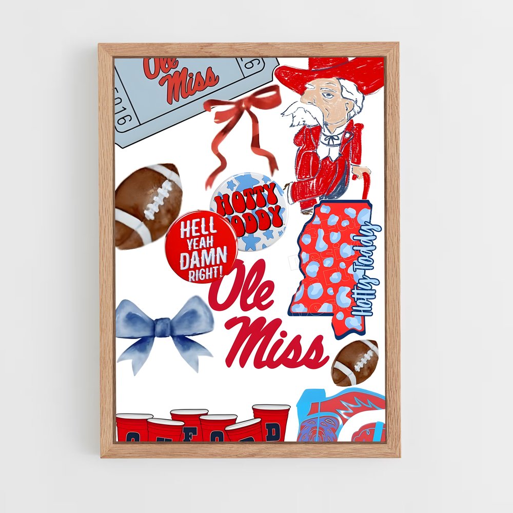 ap-ole miss rebels-7 cadre Bois clair