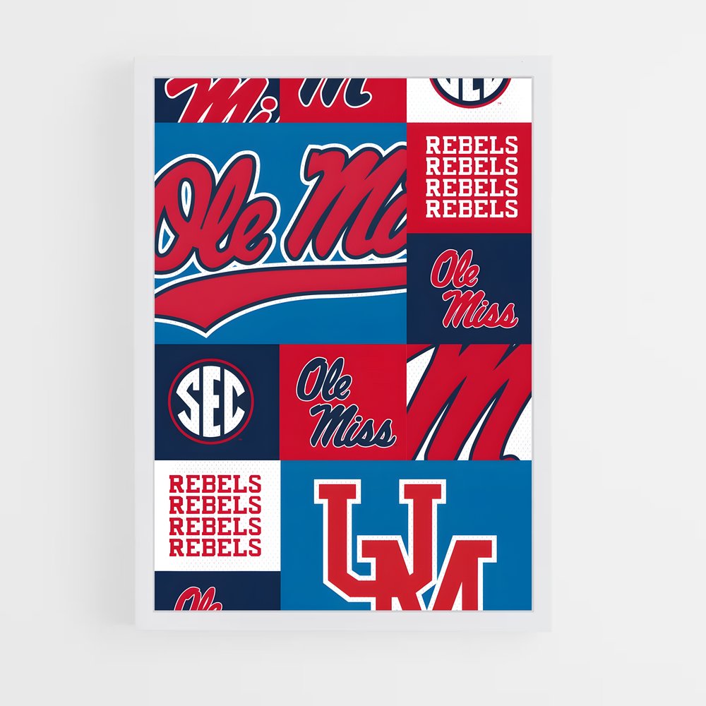 ap-ole miss rebels-9 cadre Blanc