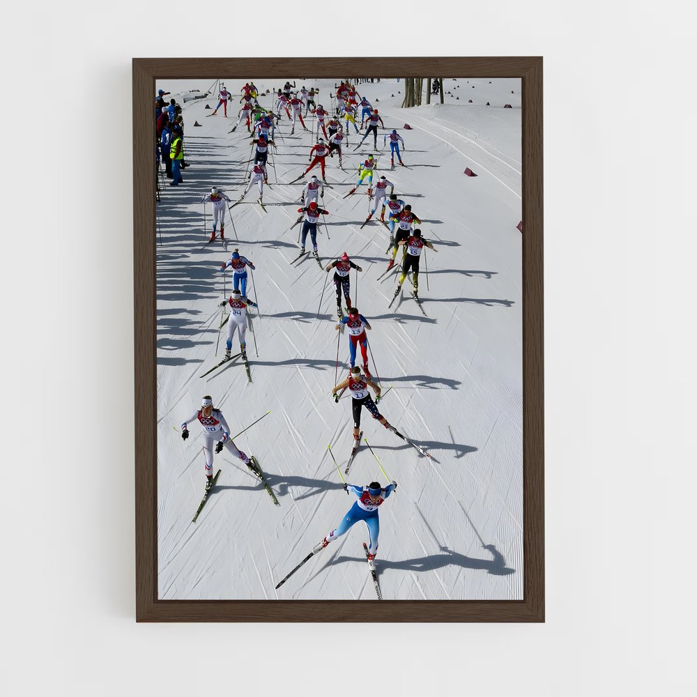 ap-olympics cross country skiing-3 cadre Bois foncé