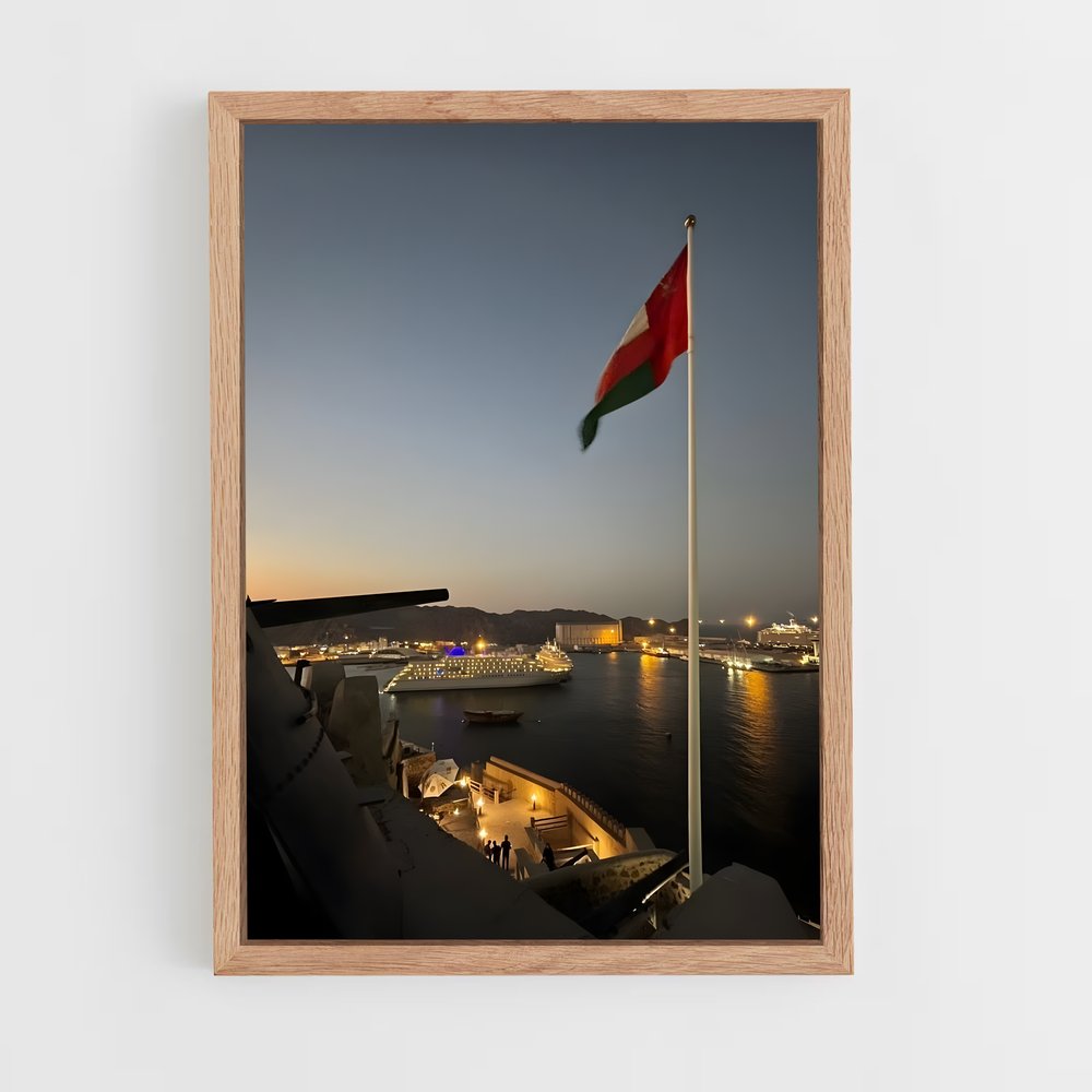 ap-oman flag-1 cadre Bois clair
