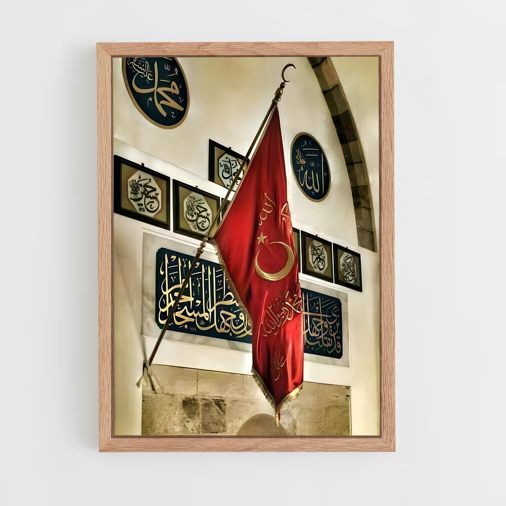 ap-ottoman empire flag-1 cadre Bois clair