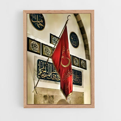 ap-ottoman empire flag-1 cadre Bois clair