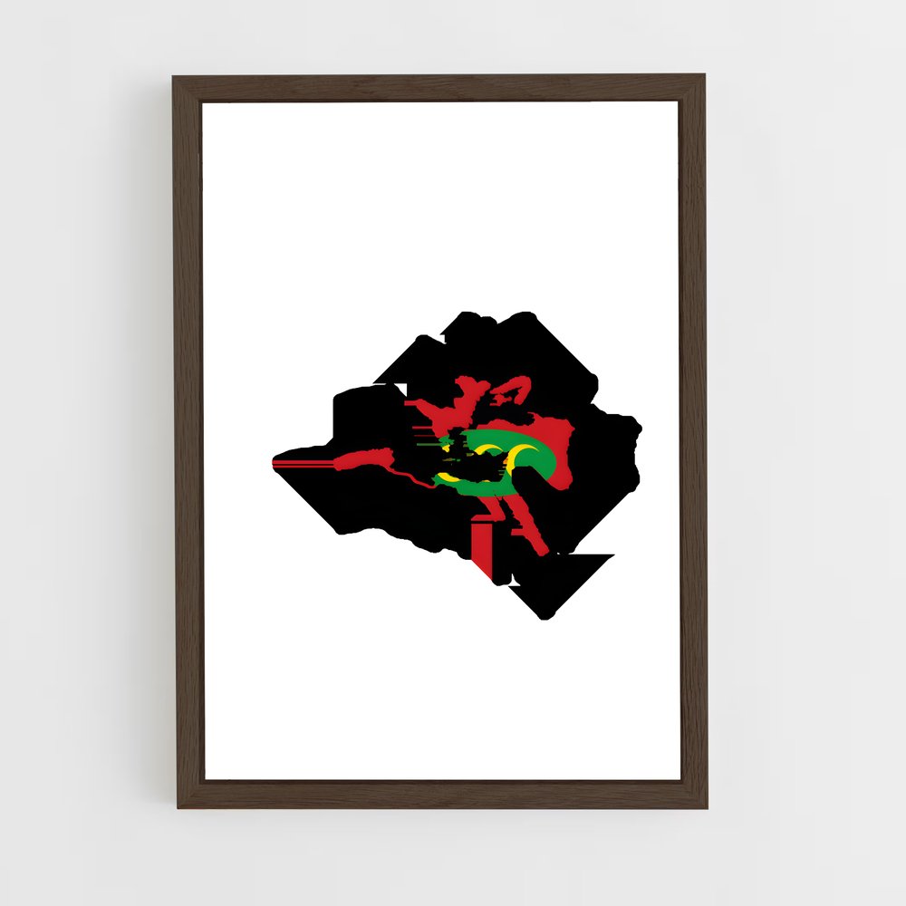 ap-ottoman empire flag-3 cadre Bois foncé