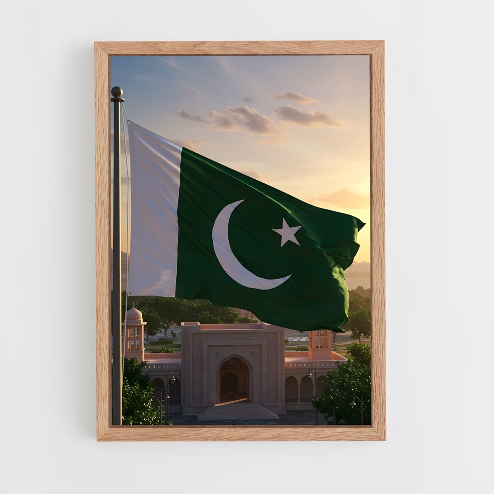 ap-pakistan flag-2 cadre Bois clair