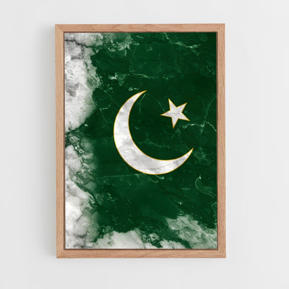 ap-pakistan flag-5 cadre Bois clair