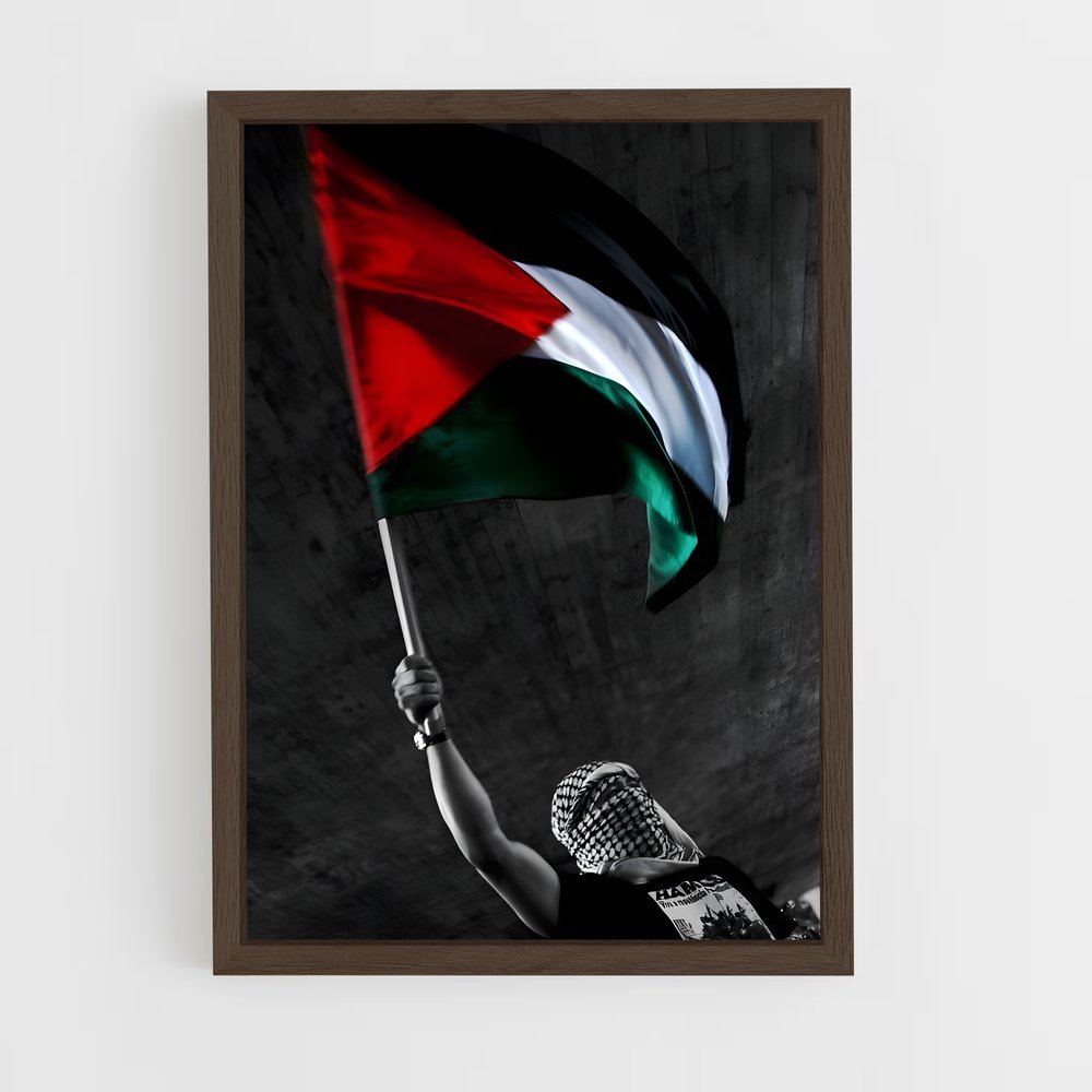 ap-palestine flag-6 cadre Bois foncé
