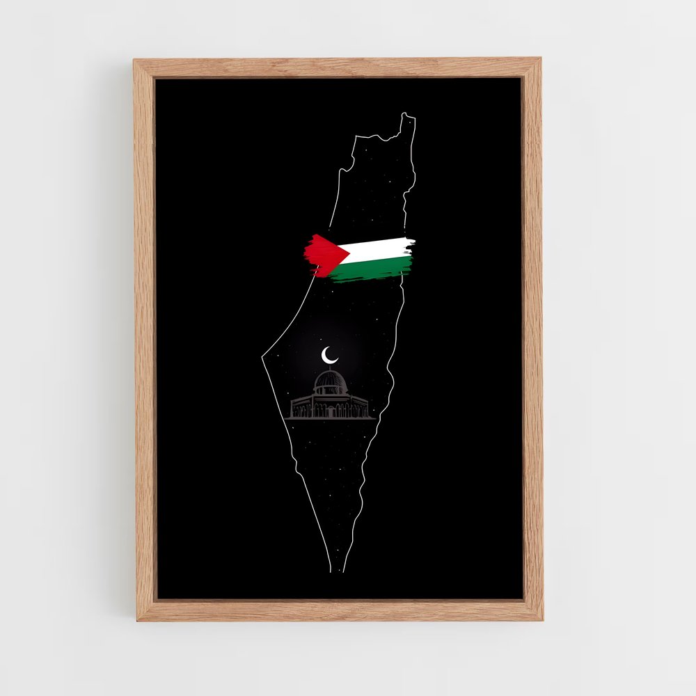 ap-palestine flag-7 cadre Bois clair