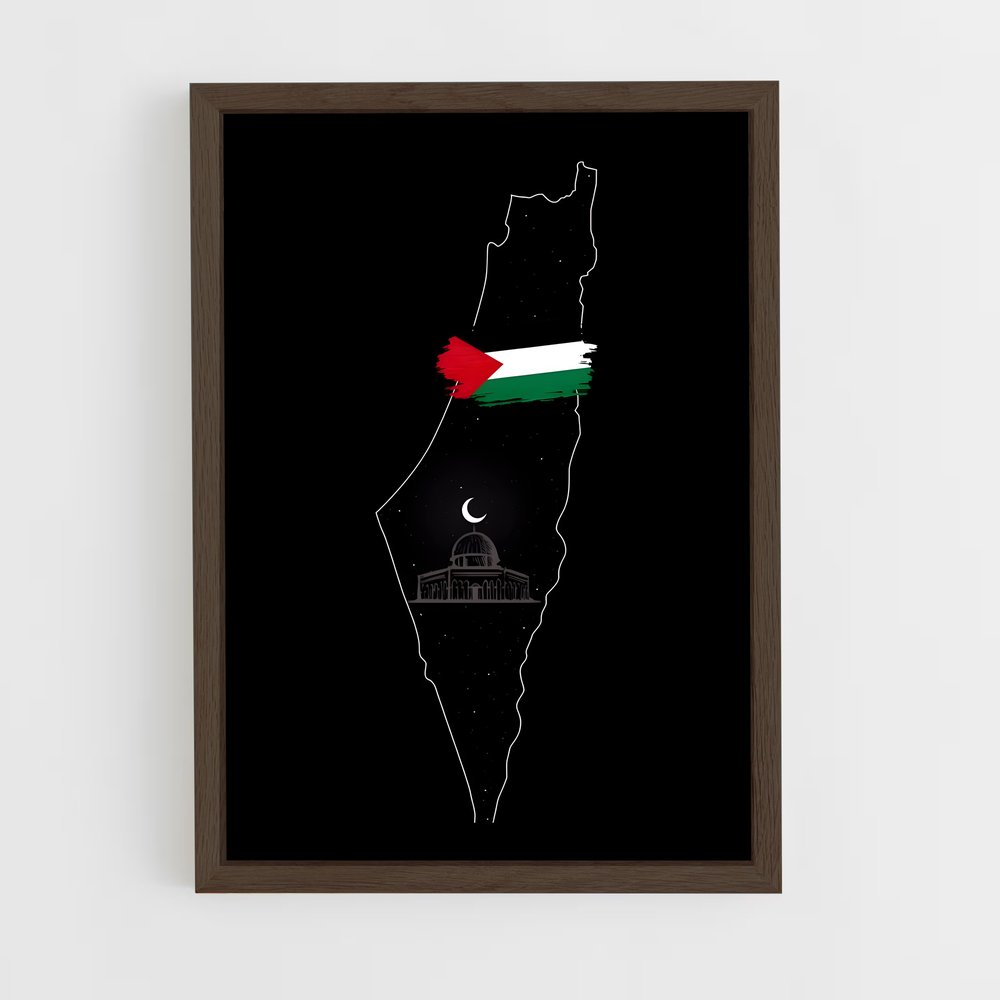 ap-palestine flag-7 cadre Bois foncé