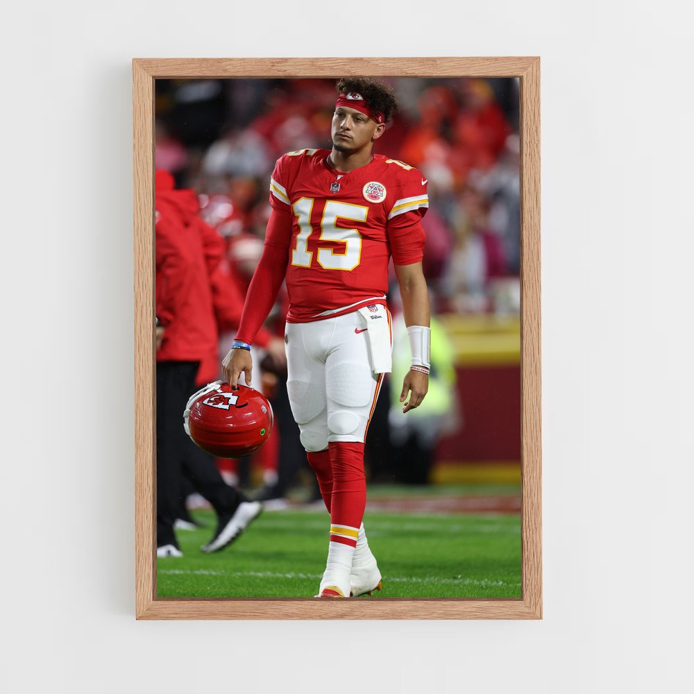 ap-patrick mahomes-3 cadre Bois clair