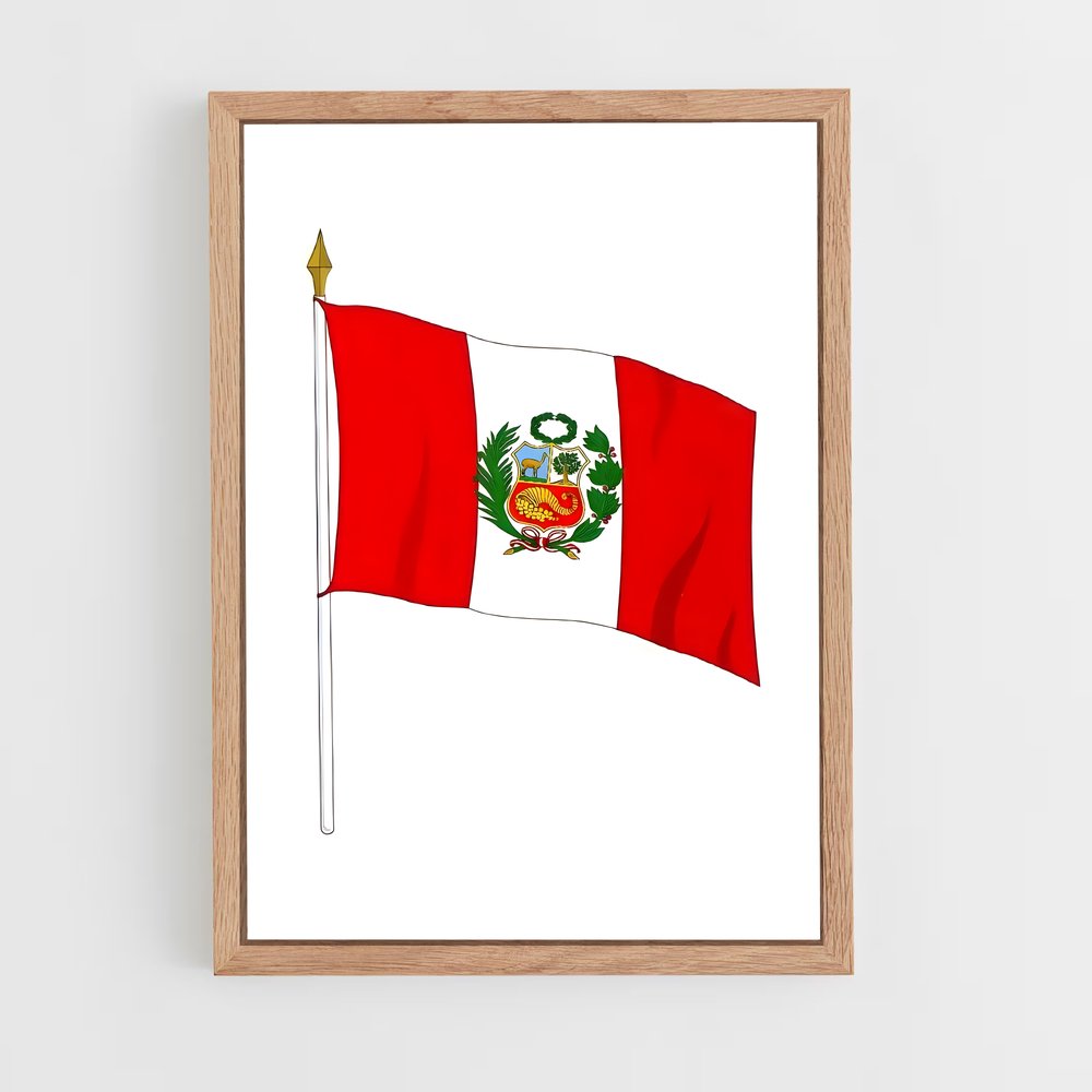 ap-peru flag-2 cadre Bois clair