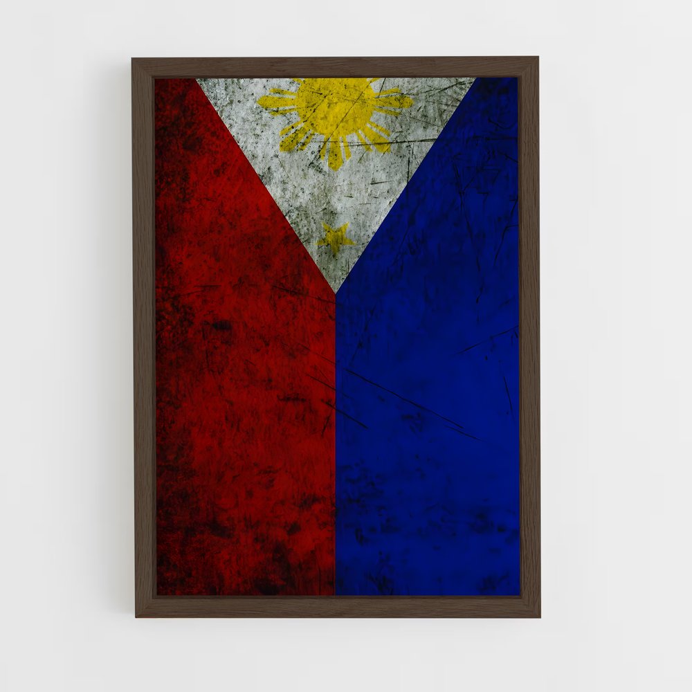 ap-philippines flag-4 cadre Bois foncé