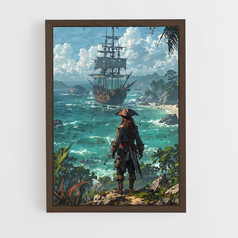 ap-pirates of the caribbean-7 cadre Bois foncé