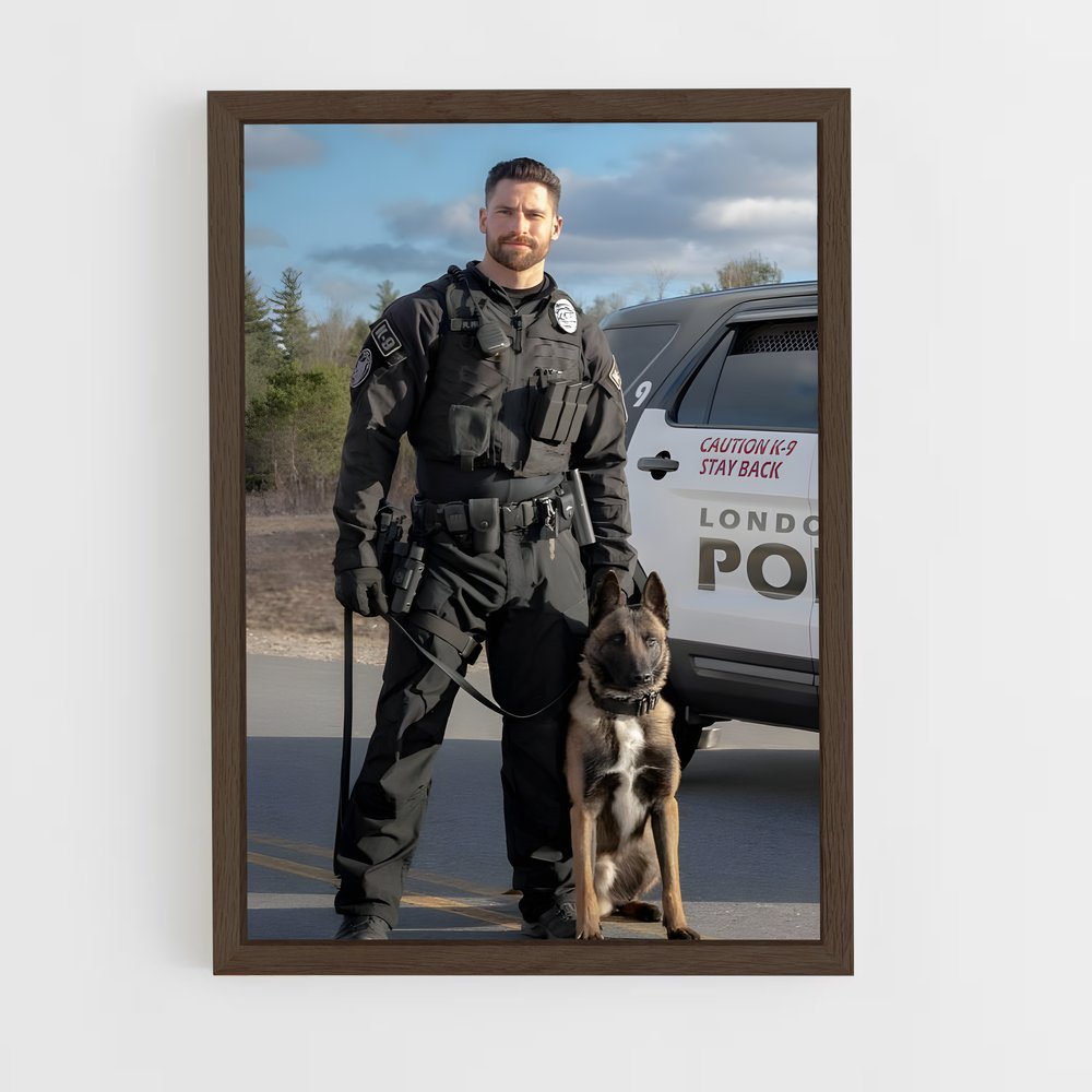 ap-police officer-2 cadre Bois foncé